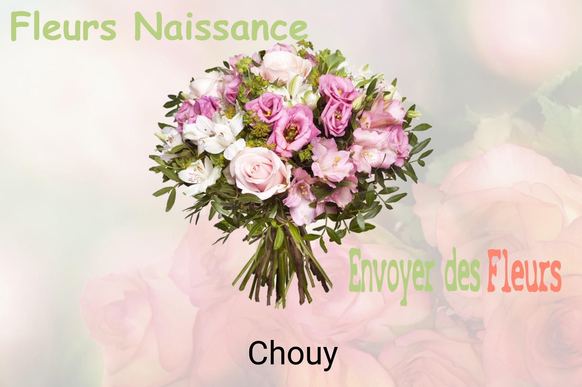 Bouquet de fleurs de naissance livré à Chouy