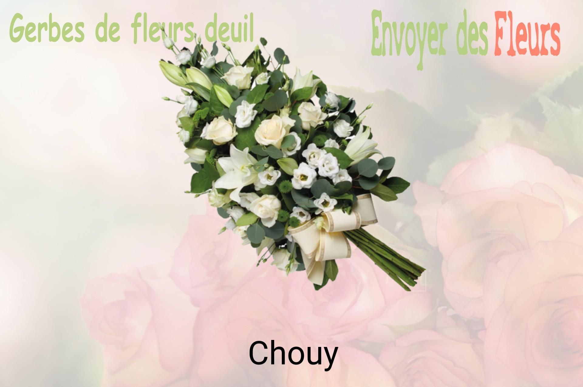 Gerbe de fleurs de deuil livrée à Chouy